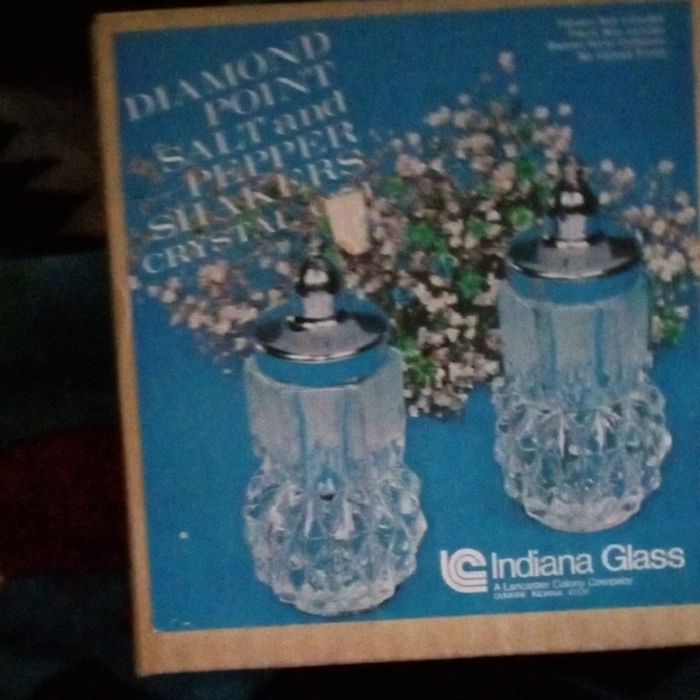 Indiana Glass Gray and Silver Salt And Pepper Shakers